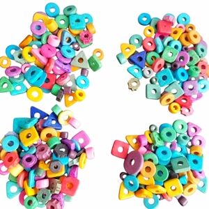 240 Greek Ceramic BEADS Mixed Colors & Shapes NEW bundle set lot